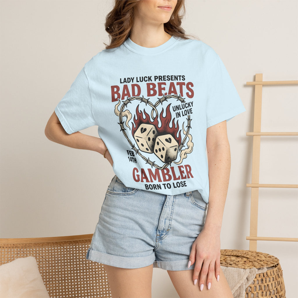 Dice Heart Shirt Valentines Day Gambler Unisex Gift Tattoo product image 9