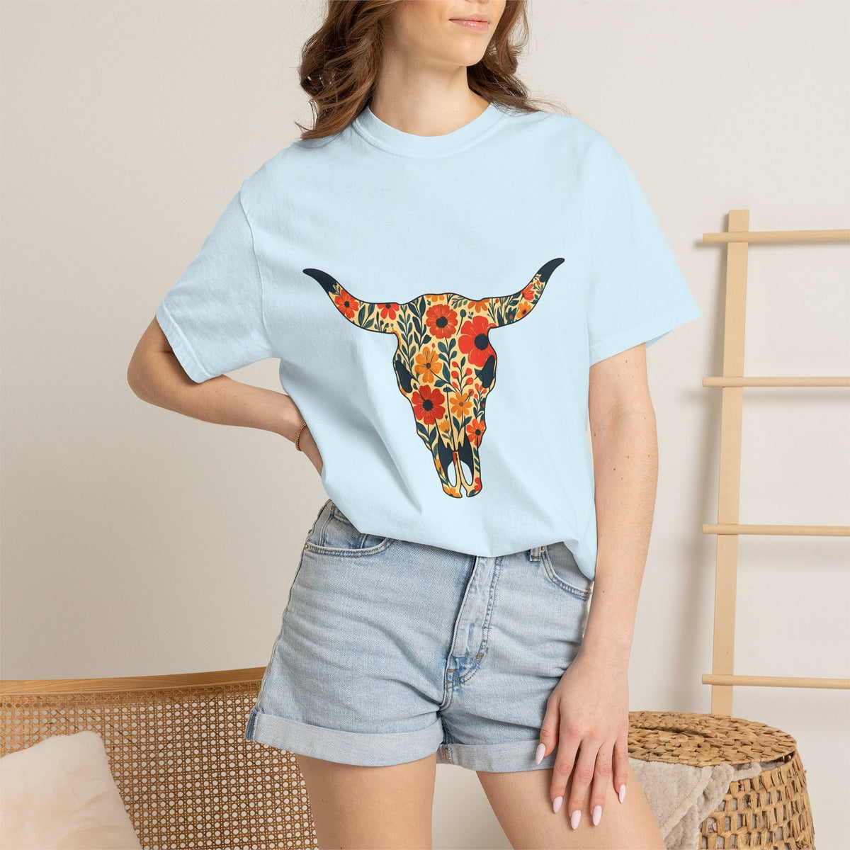 Steer Skull Shirt Cowgirl Ranch Gift for Women Southwestern product image 10