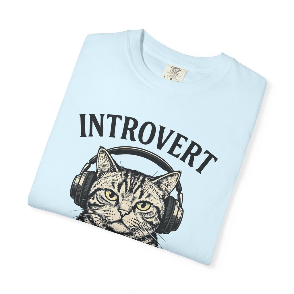 Tabby Cat Headphones Shirt Introvert Unisex Gift Vintage product image 8