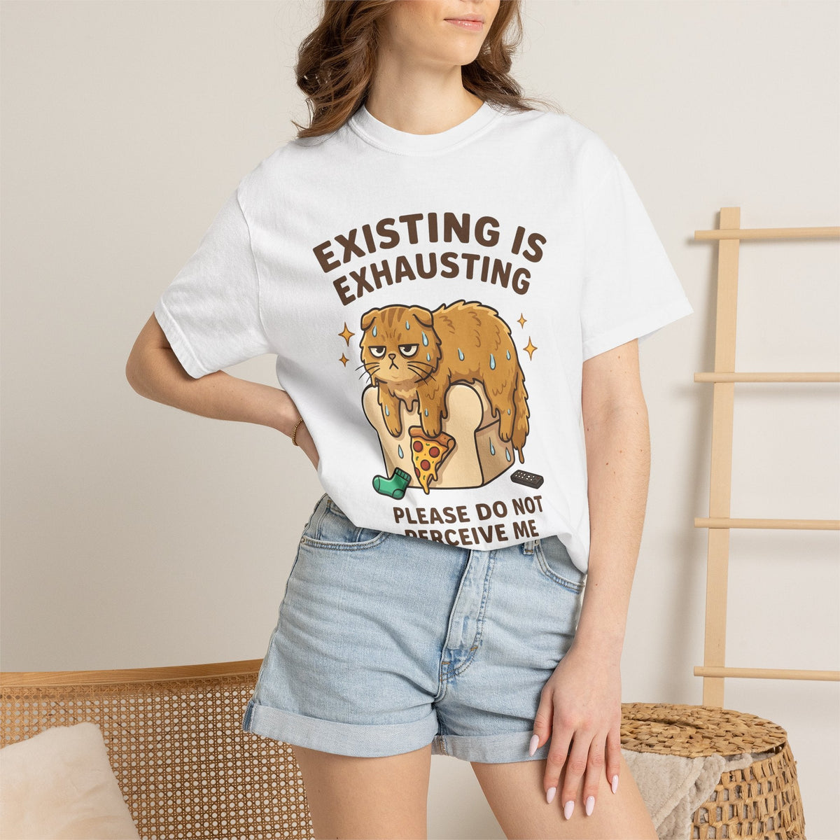 Relaxed Cat Shirt Comedy Gift Women Playful Tee Kitty product image 6