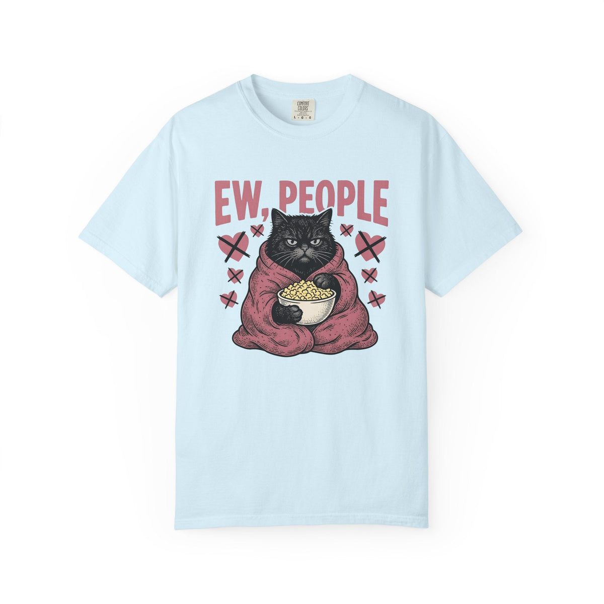 Mad Cat Heart Cartoon T-Shirt – Valentine's Day Kitty product image 2