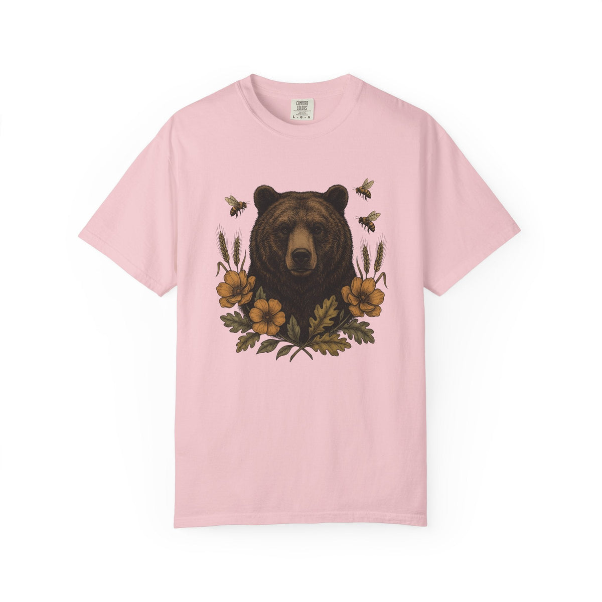 Bear Floral Shirt Animals Nature Unisex Gift Vintage Tee product image 3