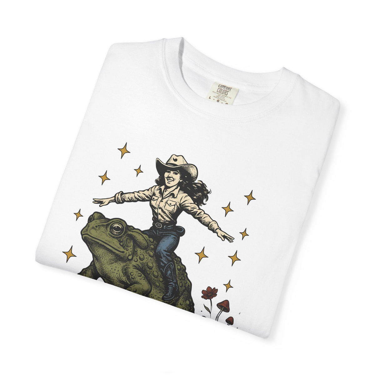 Cowgirl Riding Frog Shirt Western Gift for Women Vintage product image 5