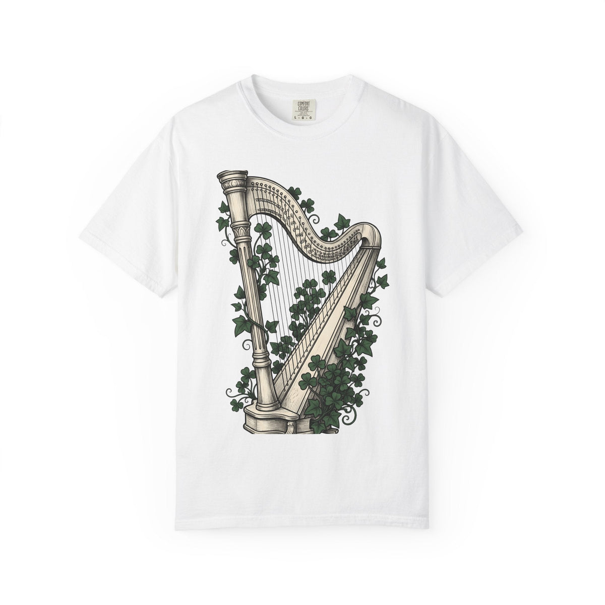 Harp Shamrock Shirt St Patrick's Day Emerald Isle Unisex product image 1