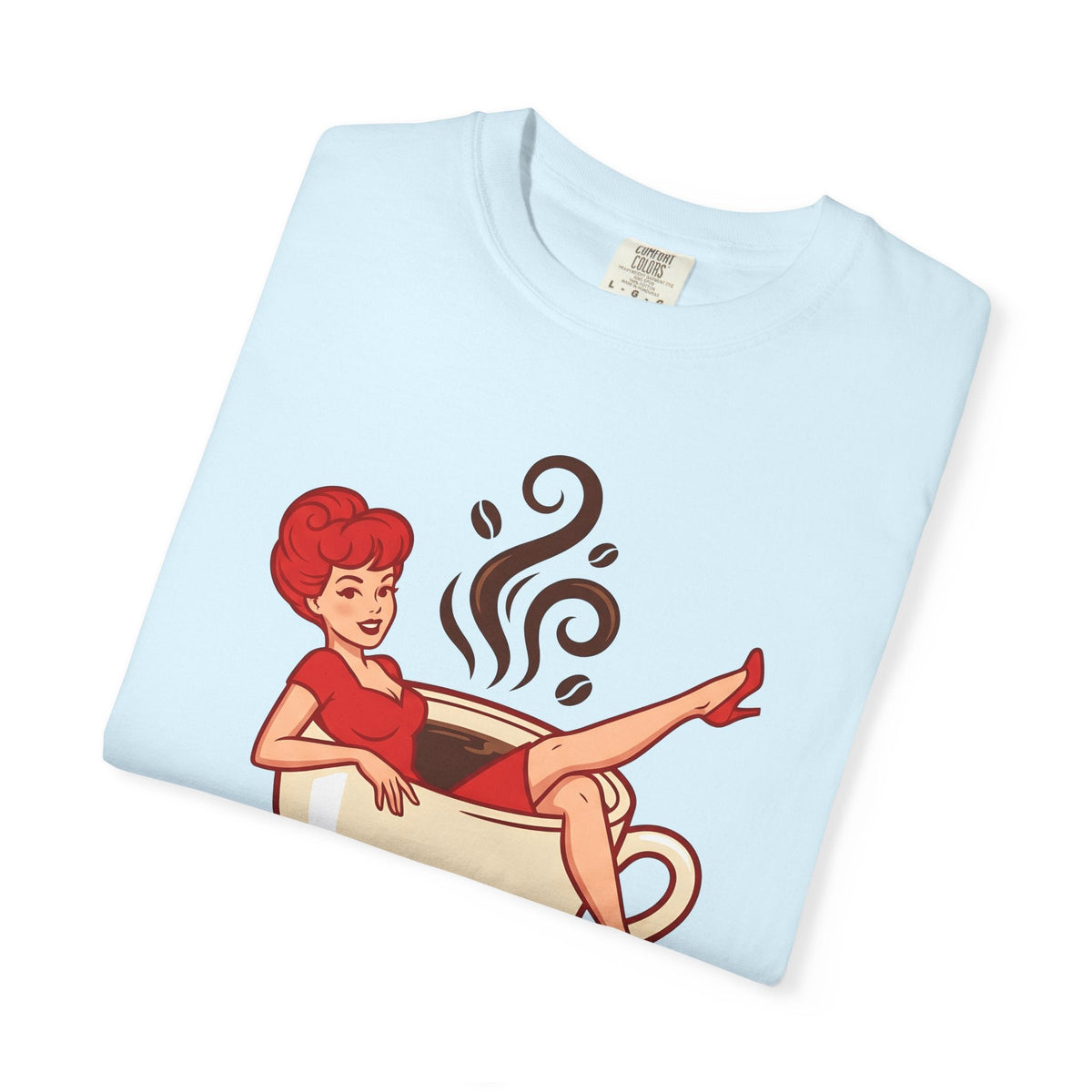 Pinup Coffee Mug Shirt Coffee Fun Unisex Gift Hand Drawn Tee Coffee Cup T-Shirt