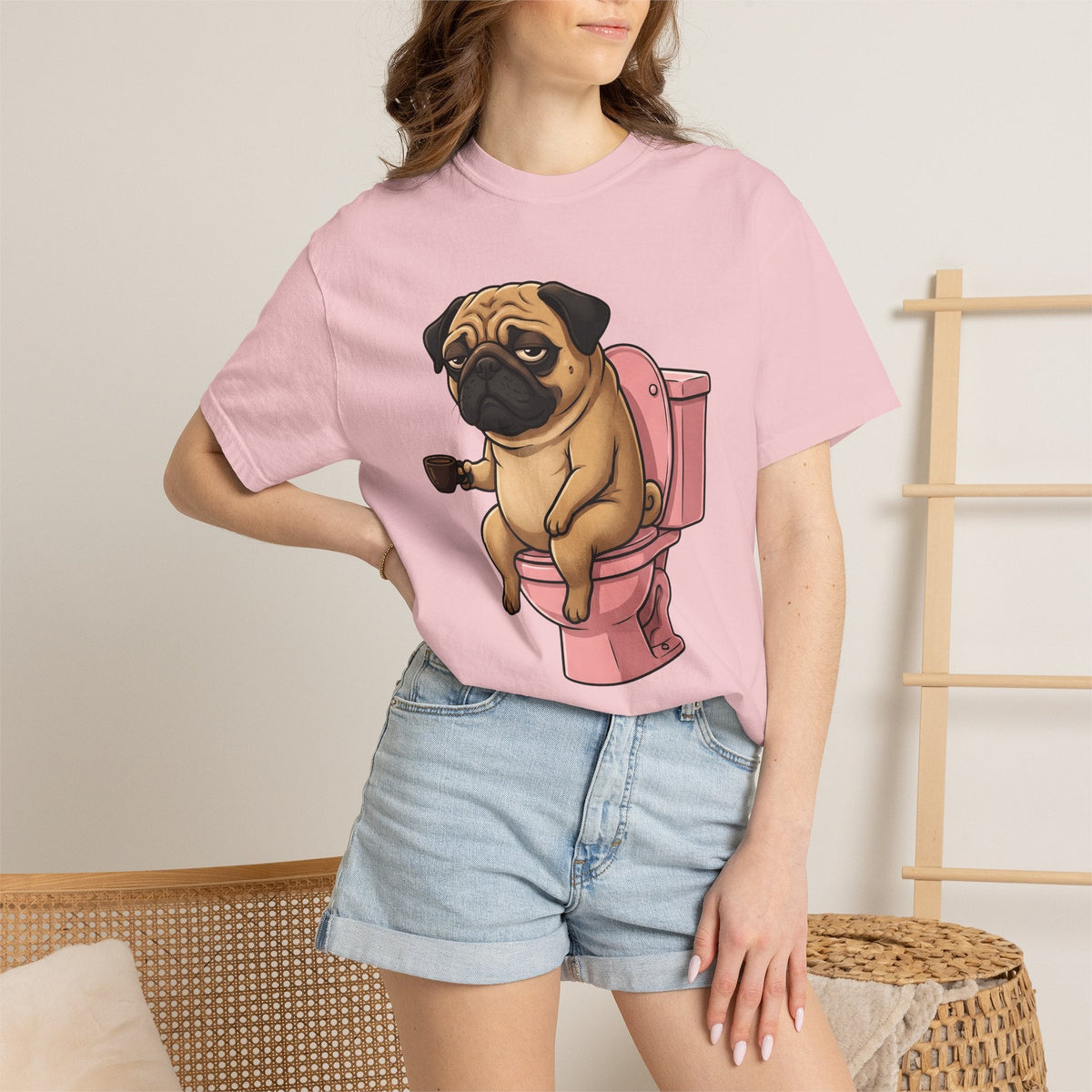 Pug Mocha Shirt Dog Satire Unisex Gift Animated Tee Pugs product image 12