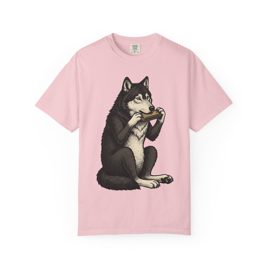 Wolf Harmonica Shirt Animals Instruments Unisex Gift Sketch product image 3