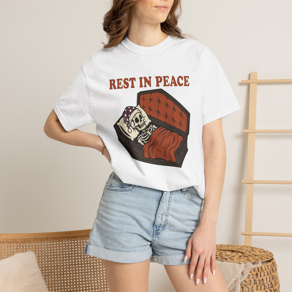 Skull Casket Comic T-Shirt – Halloween Coffin Horror product image 7