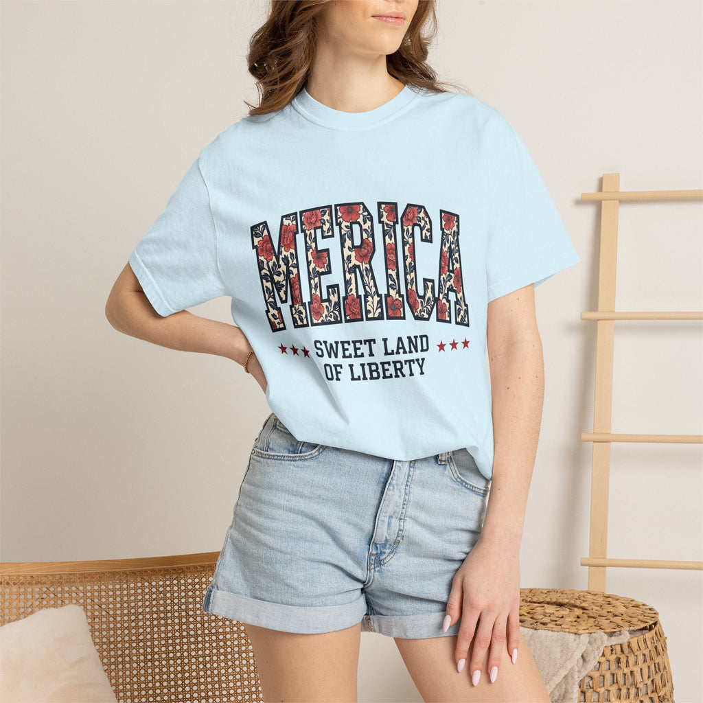 Floral Usa Text Shirt America Patriotic Unisex Gift Vintage product image 9