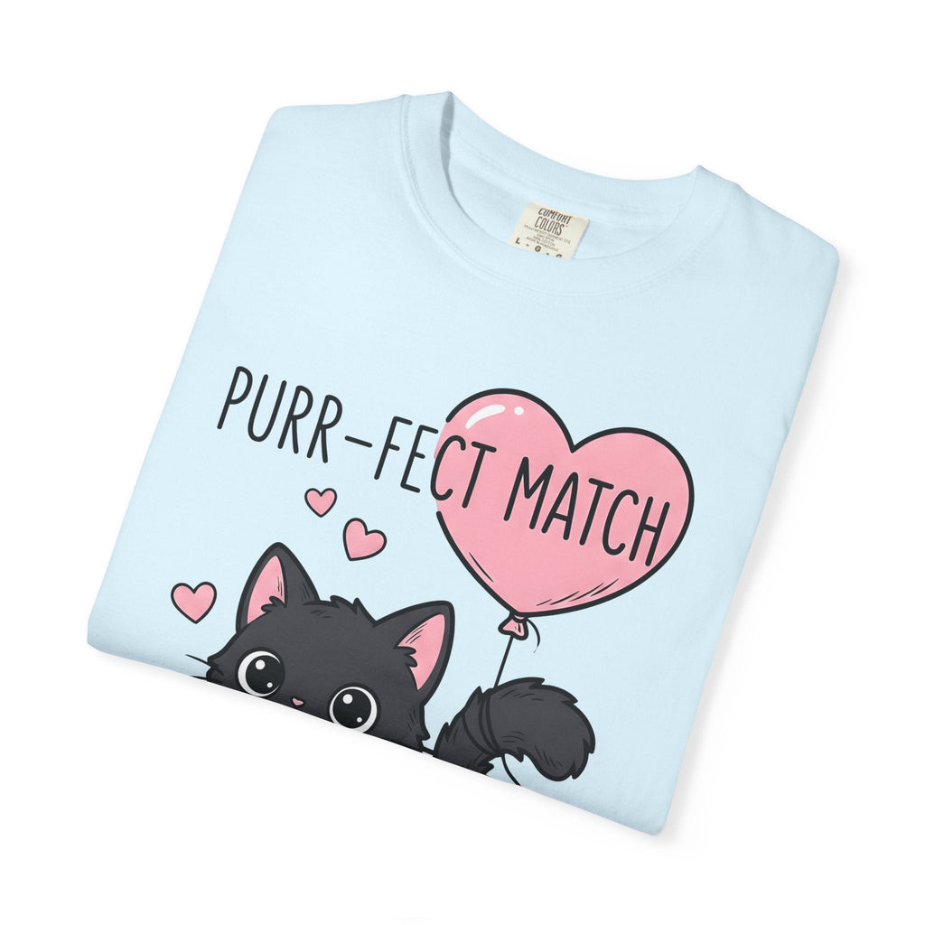 Black Cat Whimsical T-Shirt – Valentine's Day Kitty Line product image 8