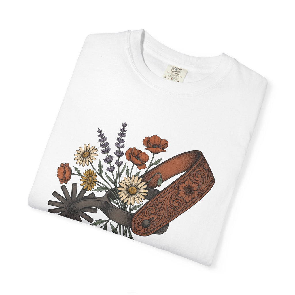 Cowboy Spur Shirt Cowgirl Blossom Gift for Women Rustic Tee product image 5
