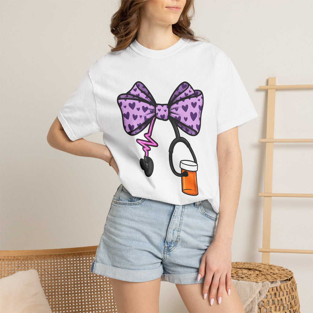 Heart Bow Stethoscope Shirt Nurses Clinic Unisex Gift product image 6