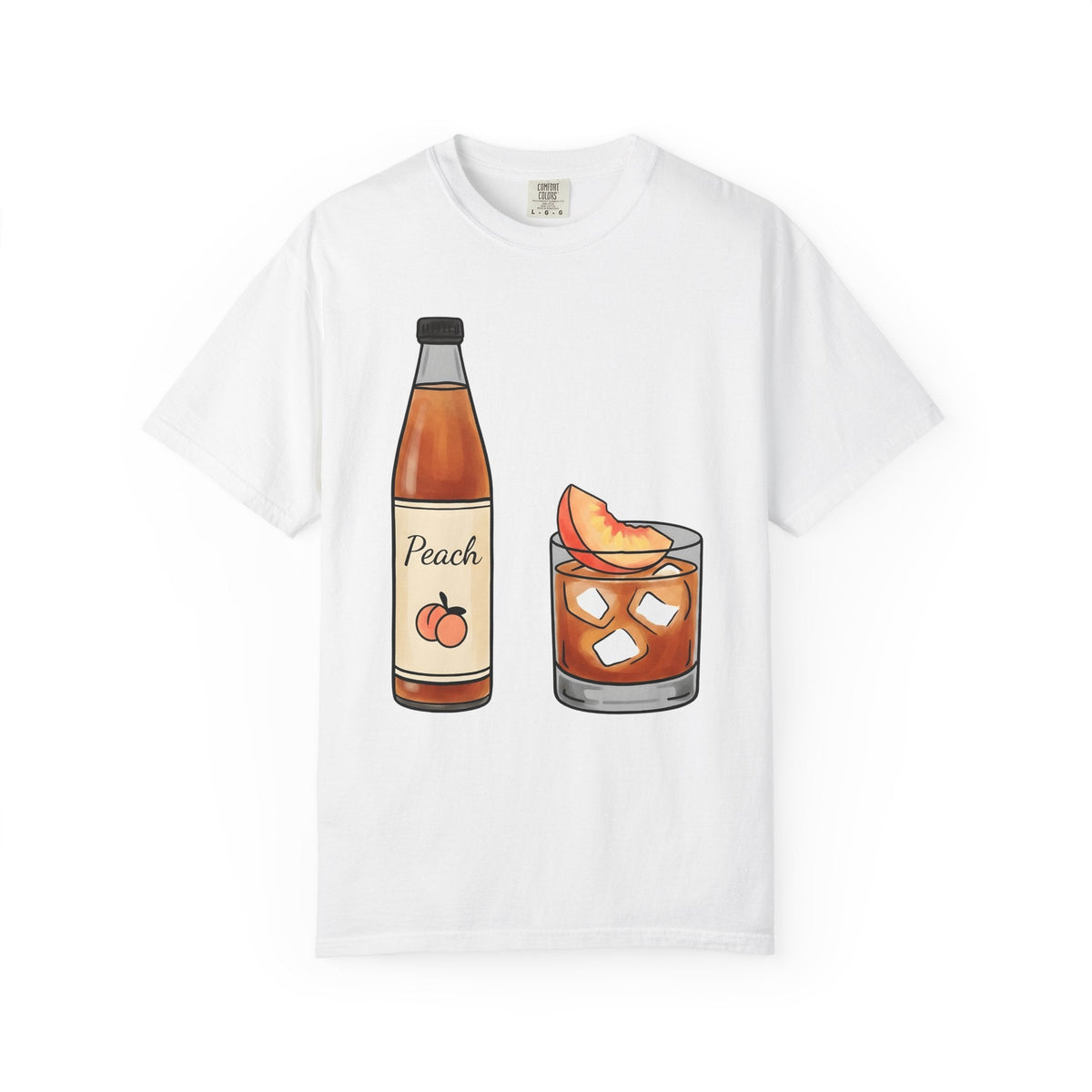 Peach Drink Shirt Fruit Food Unisex Gift Hand Drawn Tee product image 1