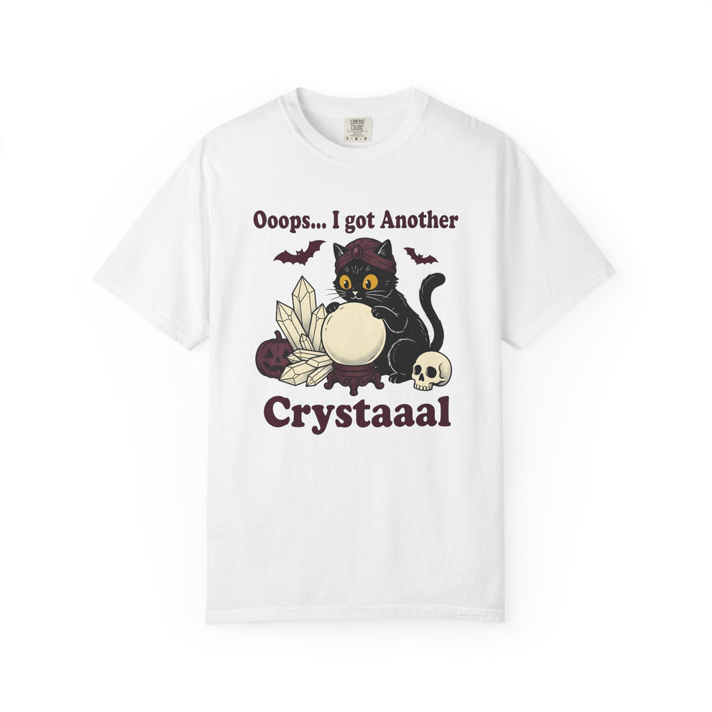 Black Cat Crystal Ball Cartoon T-Shirt – Halloween Witchy product image 1