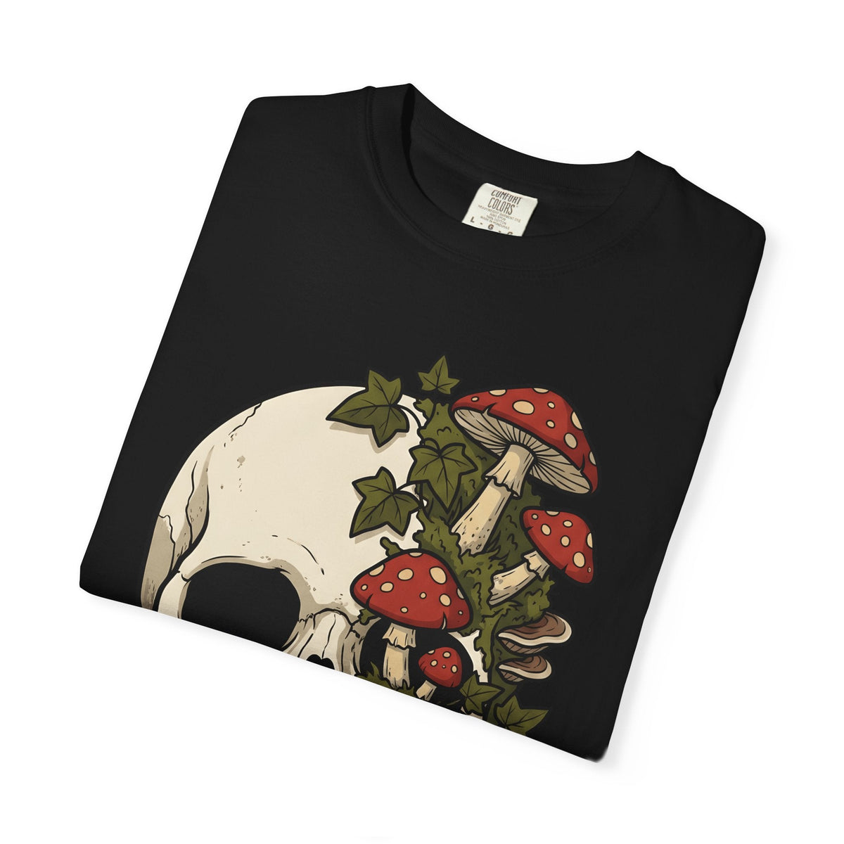 Skull Mushrooms Shirt Gothic Nature Unisex Gift Tattoo Tee product image 15