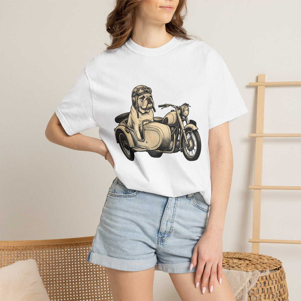 Bulldog Motorcycle Shirt Dog Biker Unisex Gift Vintage Tee product image 6