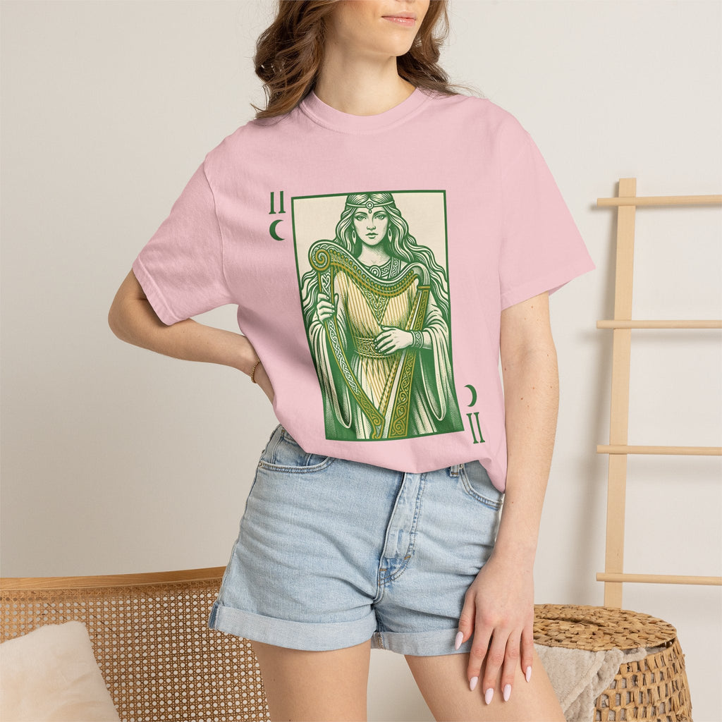 Celtic Goddess Harp Shirt St. Patrick's Day Myth Gift Women product image 13