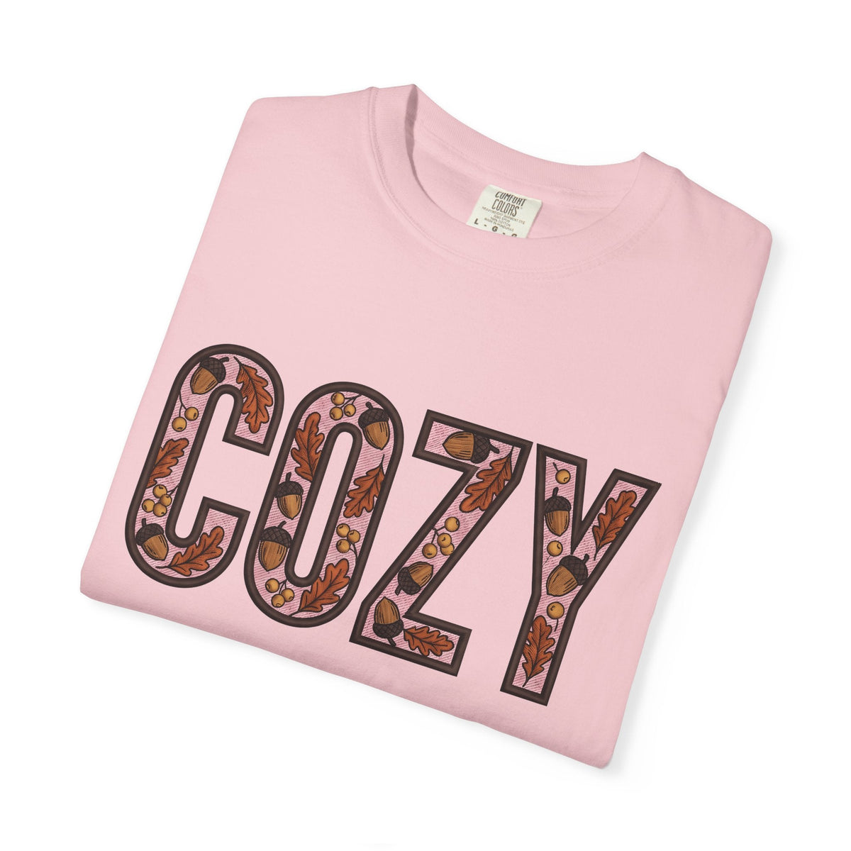 Acorn Leaf Stitched T-Shirt – Cozy Fall Hygge Autumn product image 11