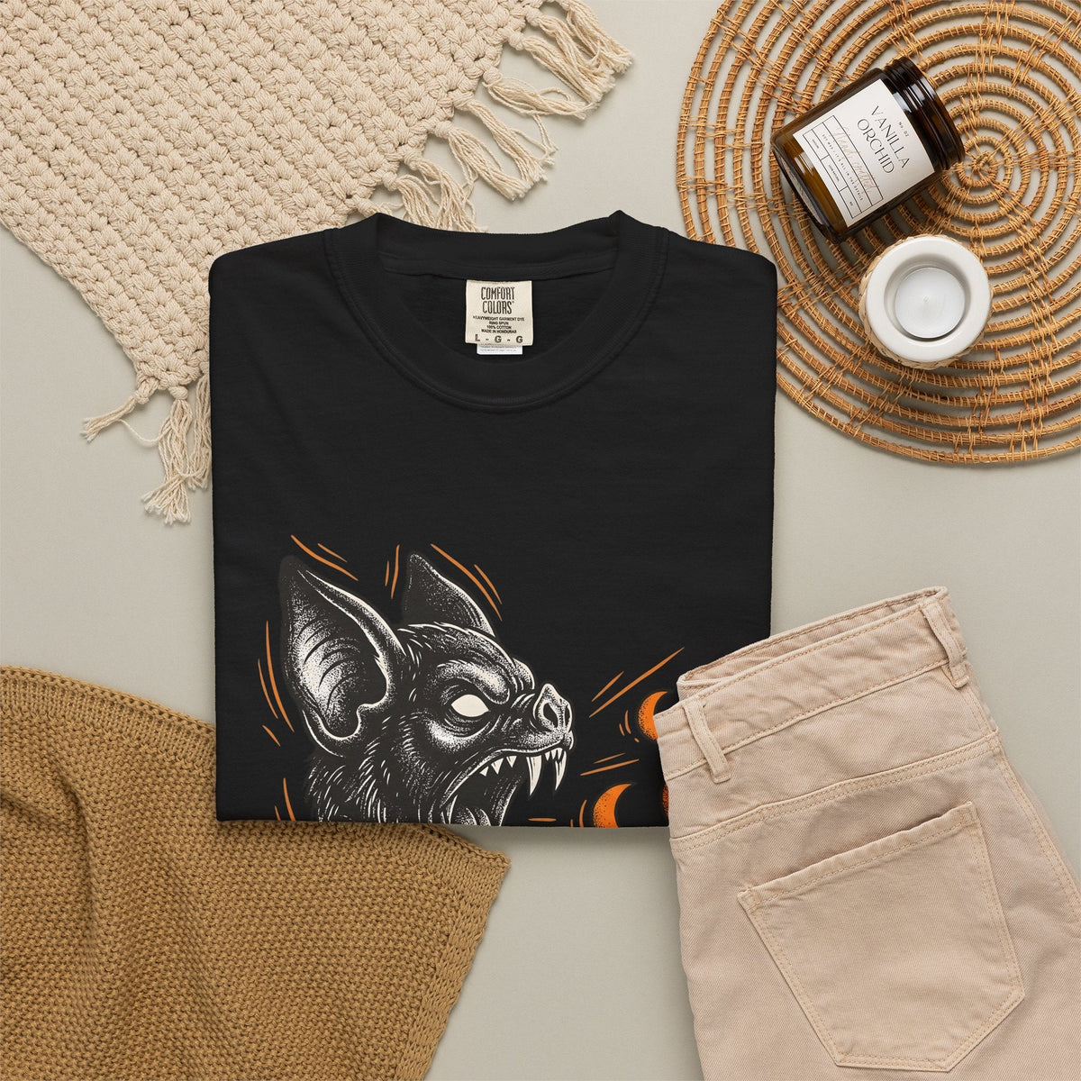 Bat Head Tattoo Style T-Shirt – Gothic Halloween Horror product image 16