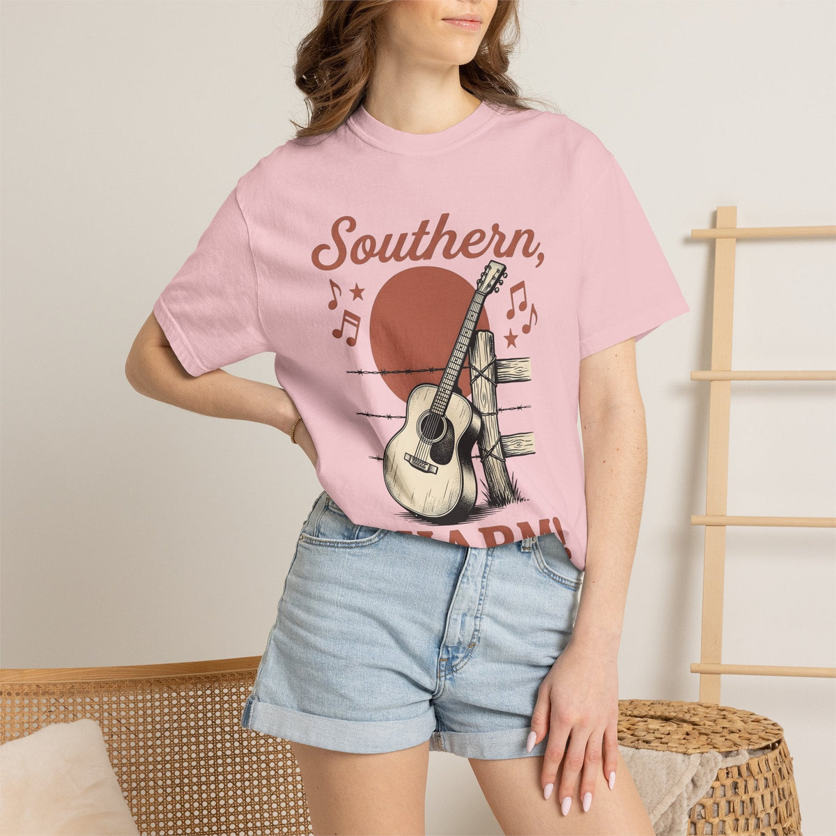 Guitar Fence Shirt Cowgirl Country Gift for Women Vintage product image 12