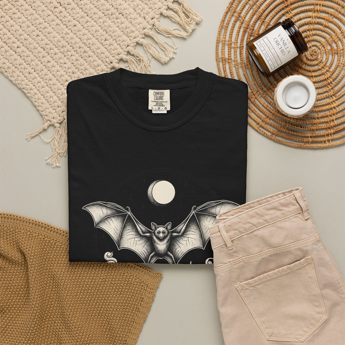 Bat Silhouette Shirt Boho Chic Spooky Unisex Gift product image 16