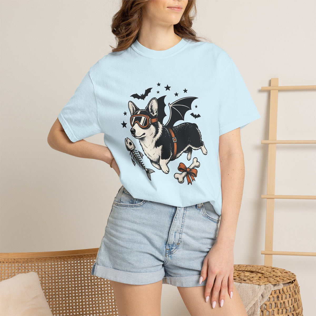 Corgi Bat Wings Shirt Halloween Animal Unisex Gift Neo product image 9