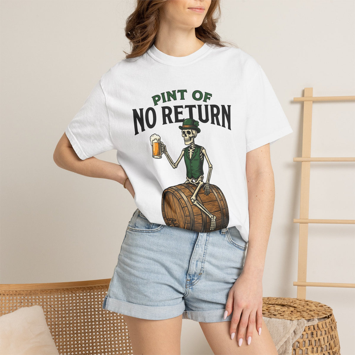 Skeleton Leprechaun Shirt St Patrick's Day Drinking Unisex product image 6