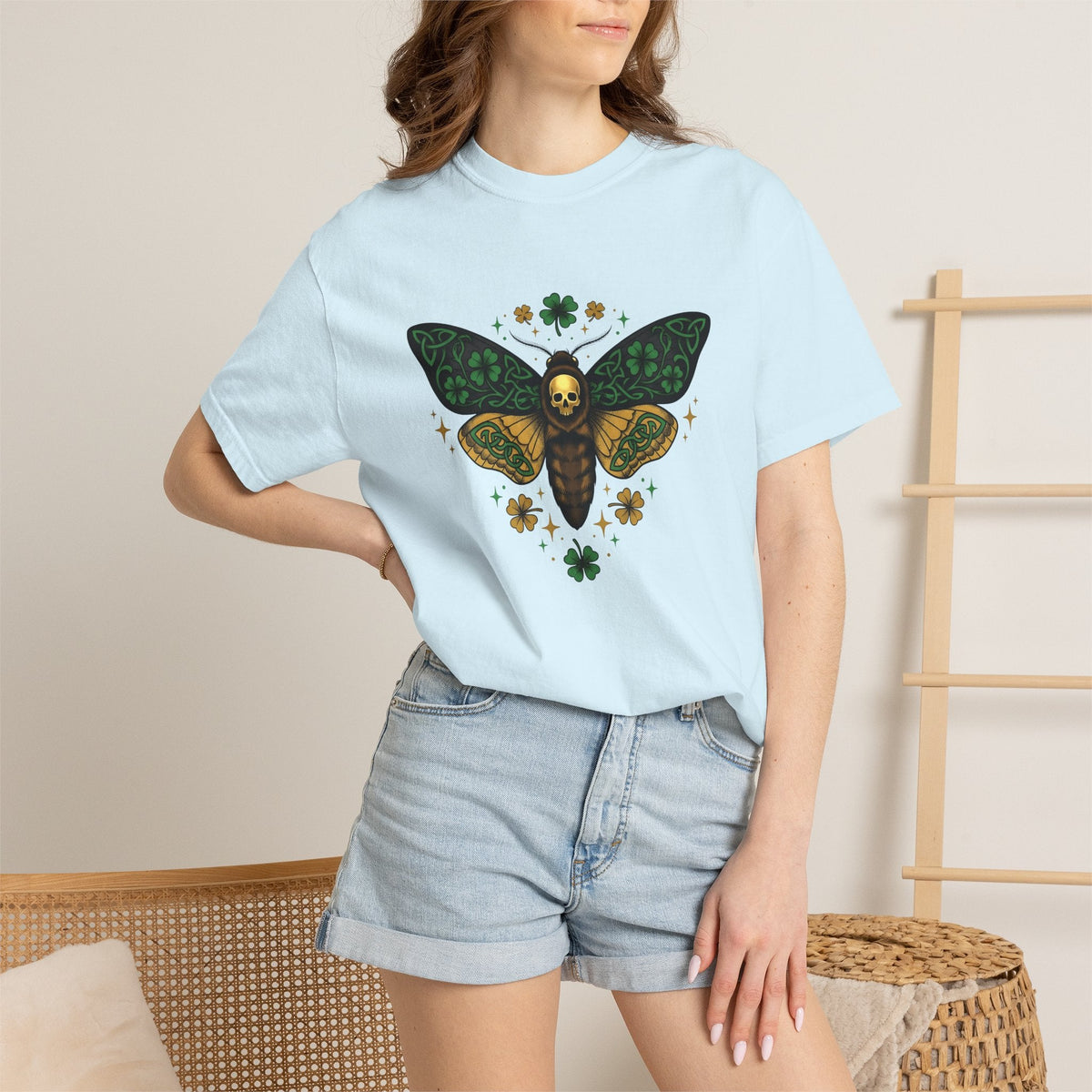 Insect Skull Shirt St Patrick's Day Dark Unisex Gift Tribal product image 10