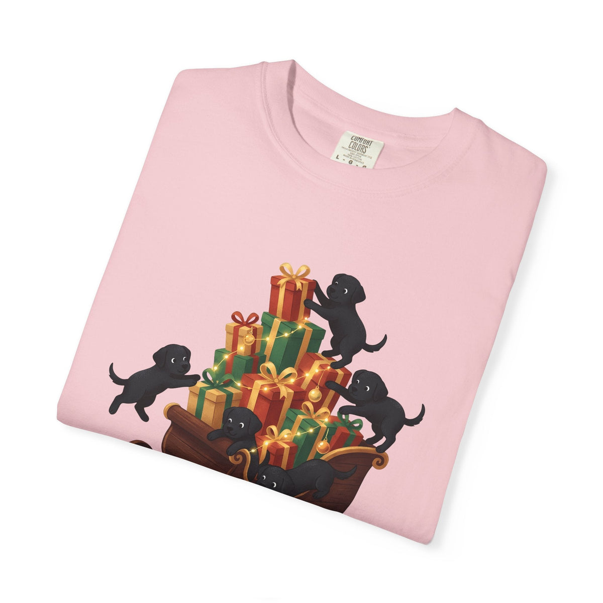 Black Lab Pups Shirt Christmas Animal Unisex Gift Sweet Tee product image 11