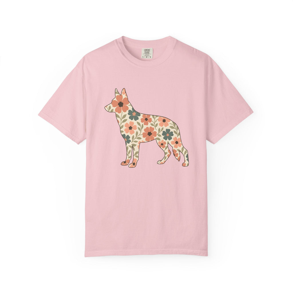 German Shepherd Puppy Shirt Dog Critters Unisex Gift Flower product image 3
