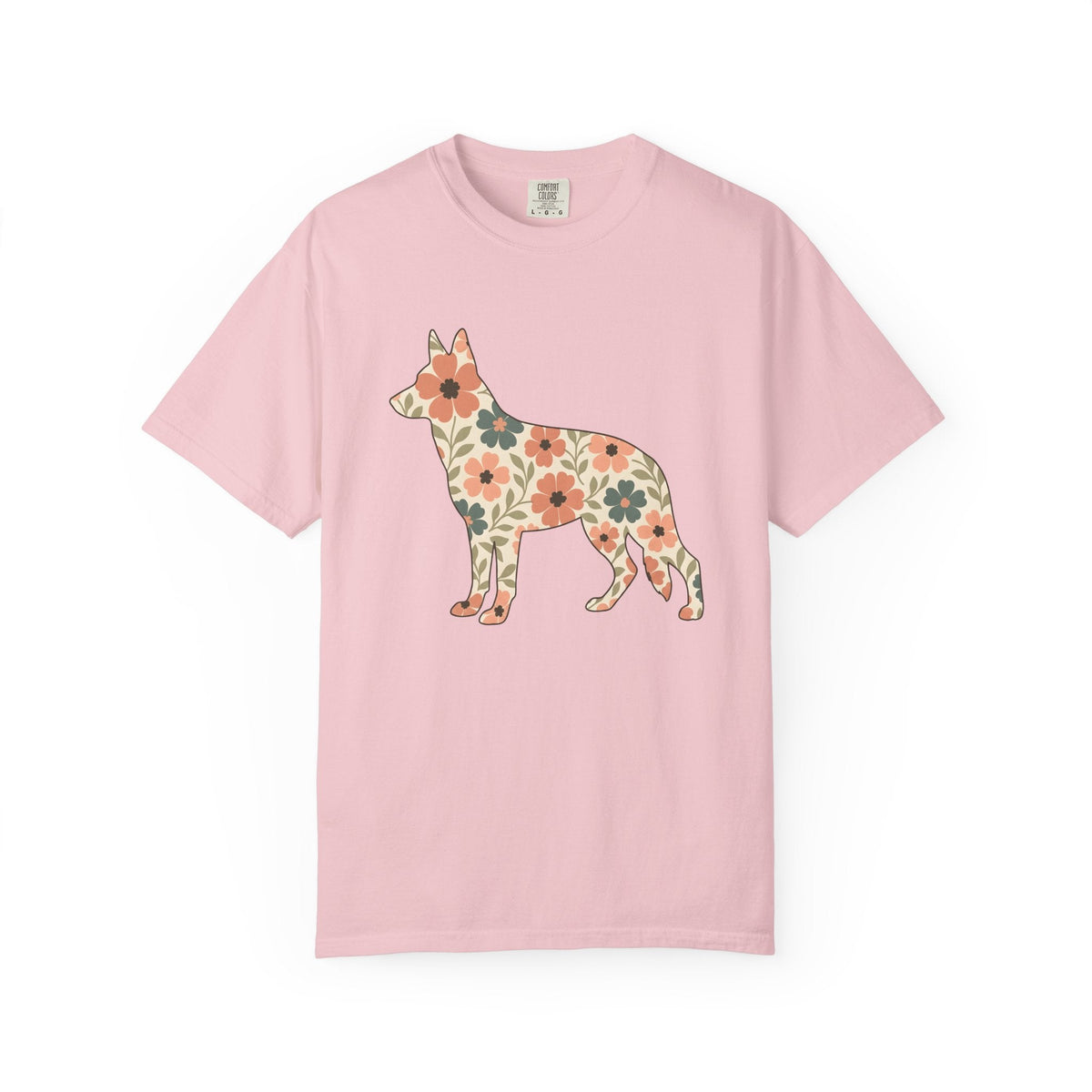German Shepherd Puppy Shirt Dog Critters Unisex Gift Flower product image 3