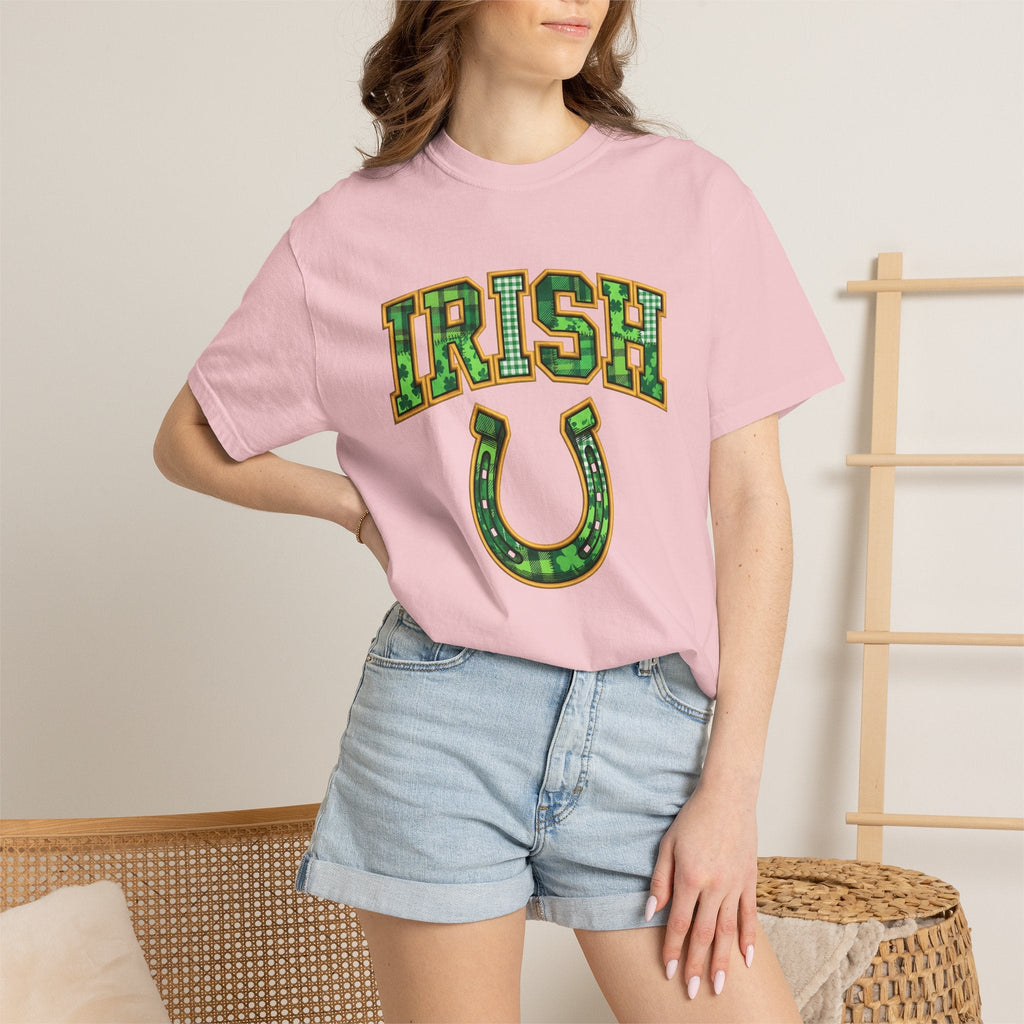 Horseshoe Shirt St Patrick's Day Charm Unisex Gift Applique Tee Horse Shoe