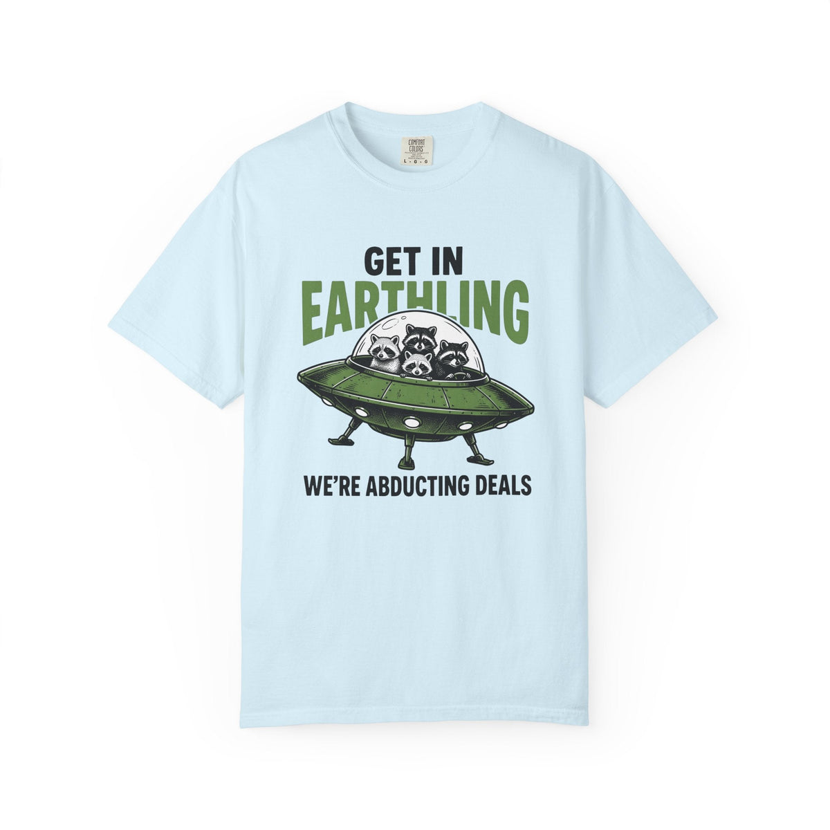 Raccoon Spaceship Comic T-Shirt – Funny Space Wildlife product image 2