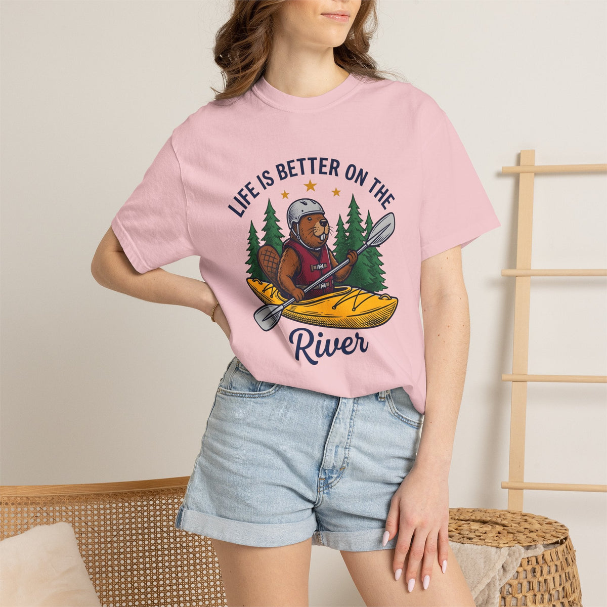 Beaver Kayak Shirt Kayaking Adventure Unisex Gift Vintage product image 12