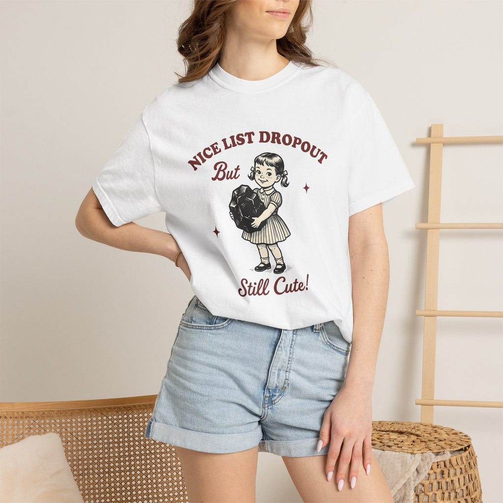 Girl With Coal Shirt Christmas Comedy Gift for Women Rustic product image 6