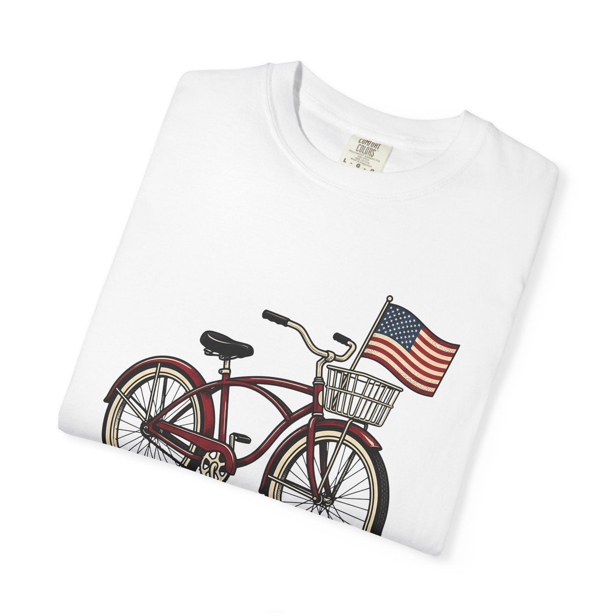 Bike Illustration Shirt 4th Of July America Unisex Gift Old product image 5
