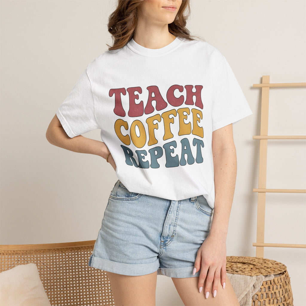 Retro Text Shirt Teacher Coffee Unisex Gift Groovy Tee product image 6