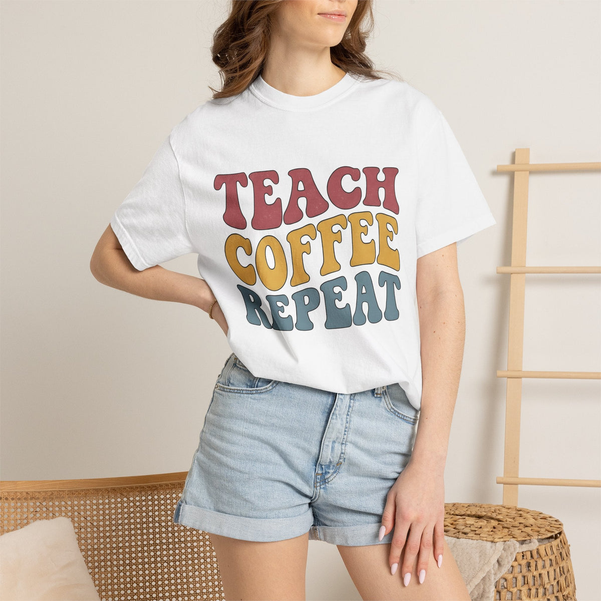 Retro Text Shirt Teacher Coffee Unisex Gift Groovy Tee product image 6