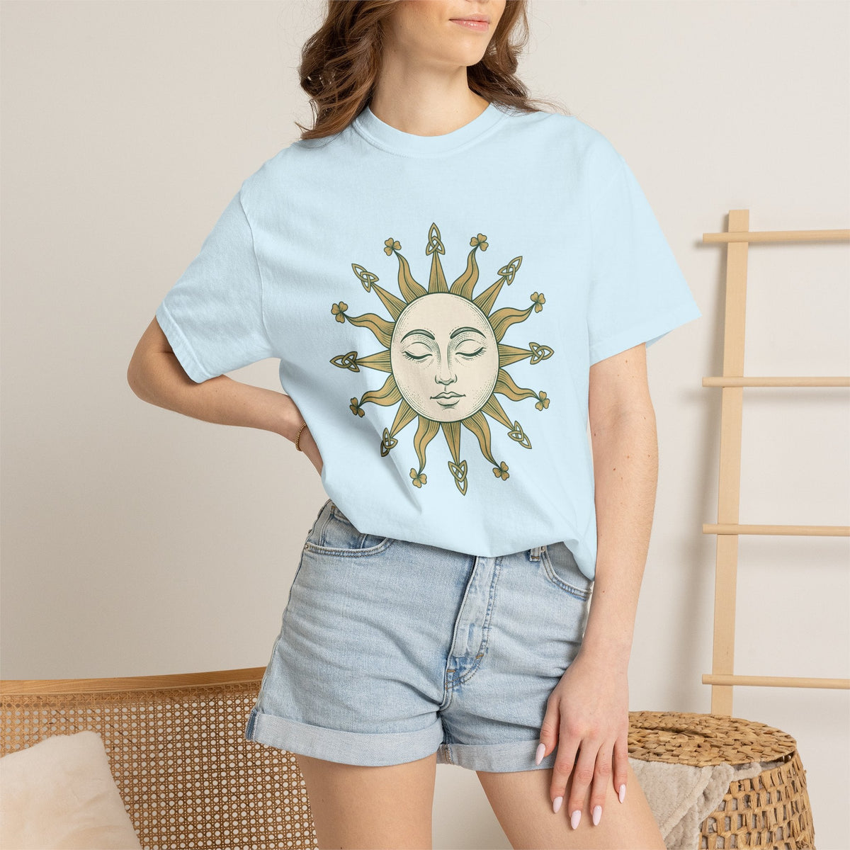 Sun Face Shirt St Patrick's Day Celestial Unisex Gift Boho product image 9
