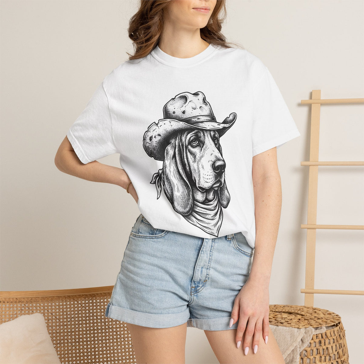 Basset Hound Western Shirt Dog Cowboys Unisex Gift Sketch product image 6