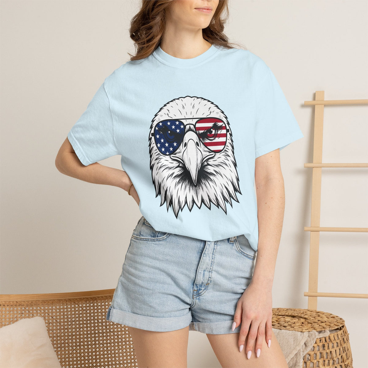 Bald Eagle Shirt America Flag Unisex Gift Illustration Tee product image 9