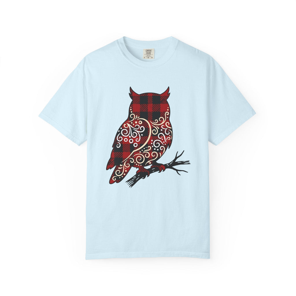 Owl Gingham Shirt Animals Nature Unisex Gift Primitive Tee product image 2