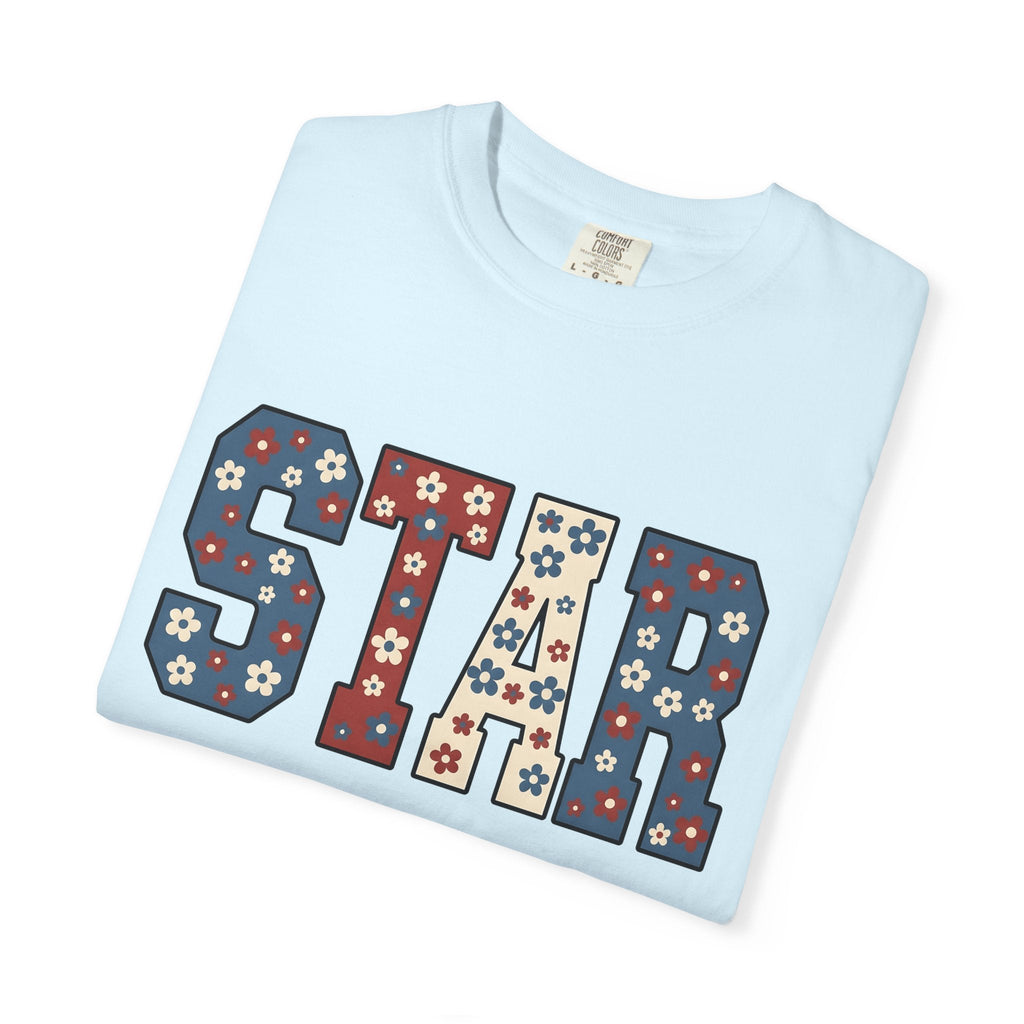 Flower Star Lettering Shirt 4th Of July America Unisex Gift product image 8