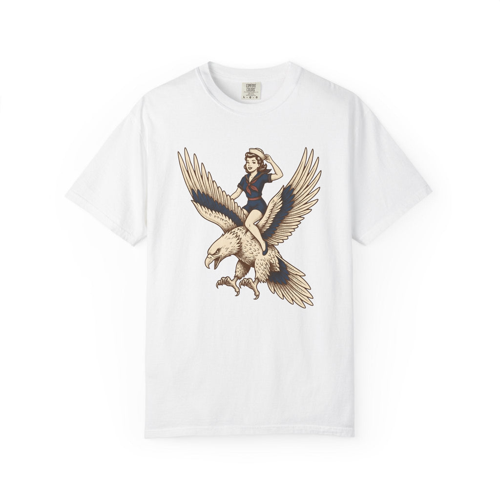Retro Girl Eagle Shirt Patriotic Army Gift for Women product image 1