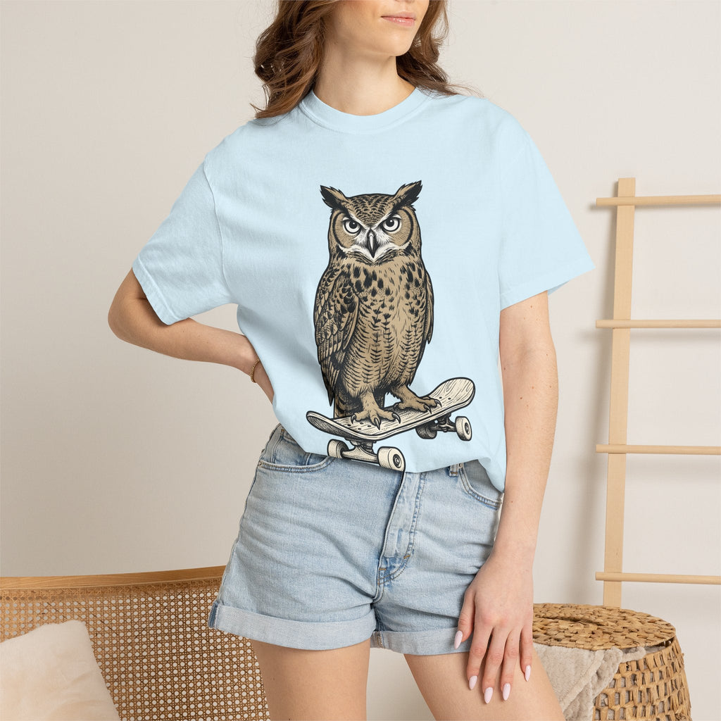 Owl Skateboarding Shirt Sports Wildlife Unisex Gift Sketch product image 9