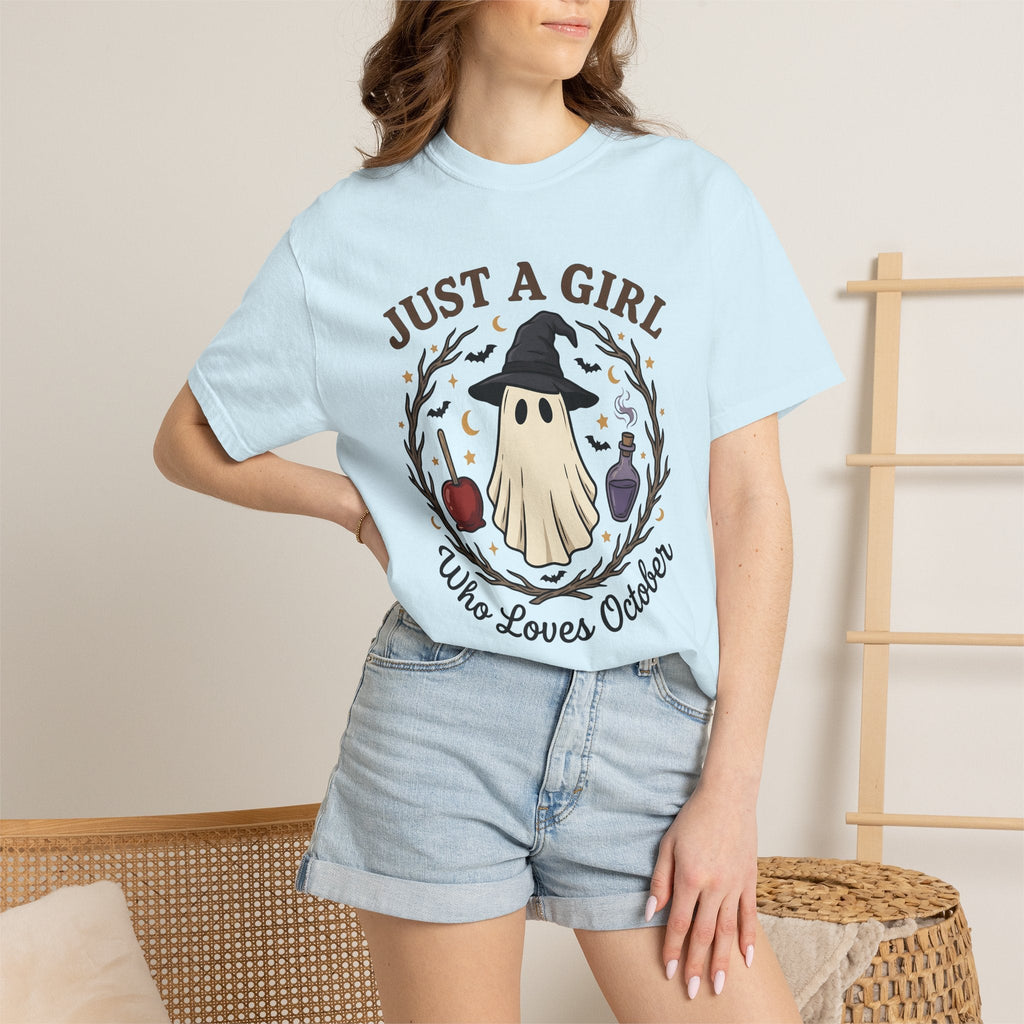 Ghost Witch Hat Shirt Halloween Fright Unisex Gift Chibi Tee Witch Hat T-Shirt
