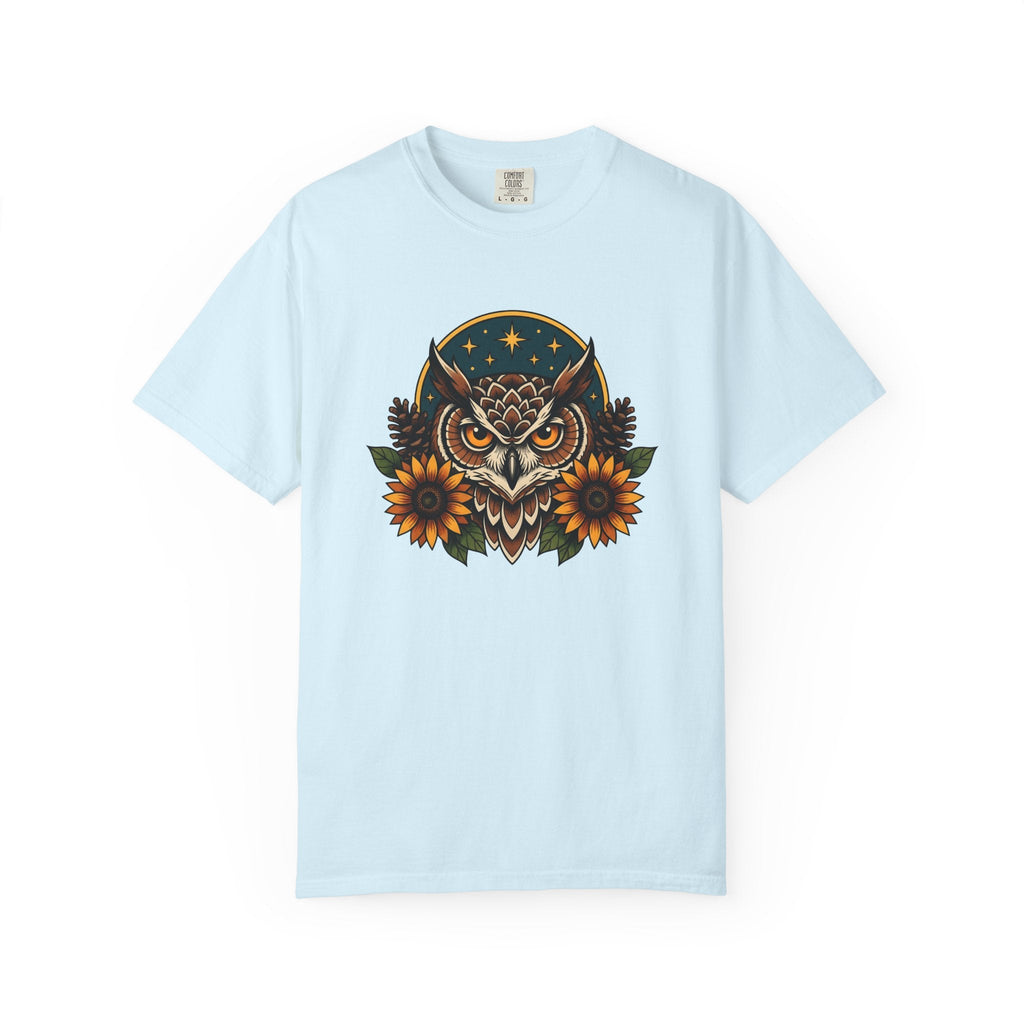 Owl Sunflower Tribal T-Shirt – Fall Autumn Wilderness Art product image 2
