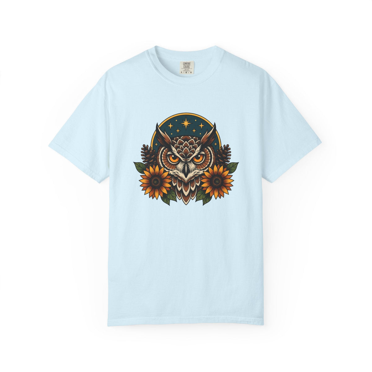 Owl Sunflower Tribal T-Shirt – Fall Autumn Wilderness Art product image 2