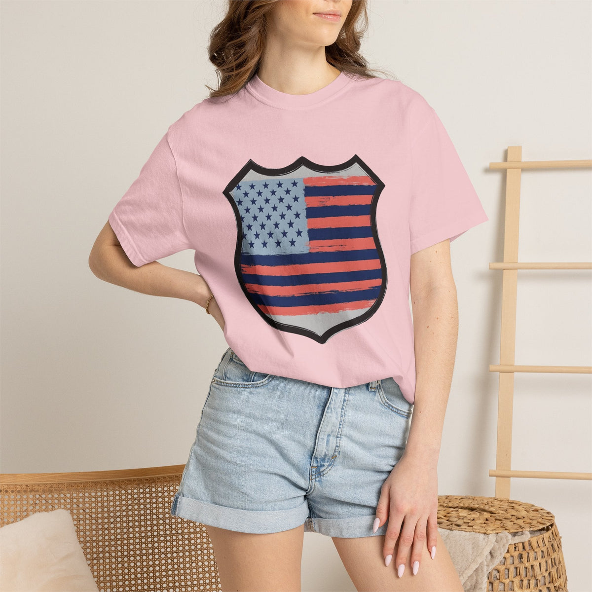 American Flag Badge Shirt America Patriotic Unisex Gift product image 12