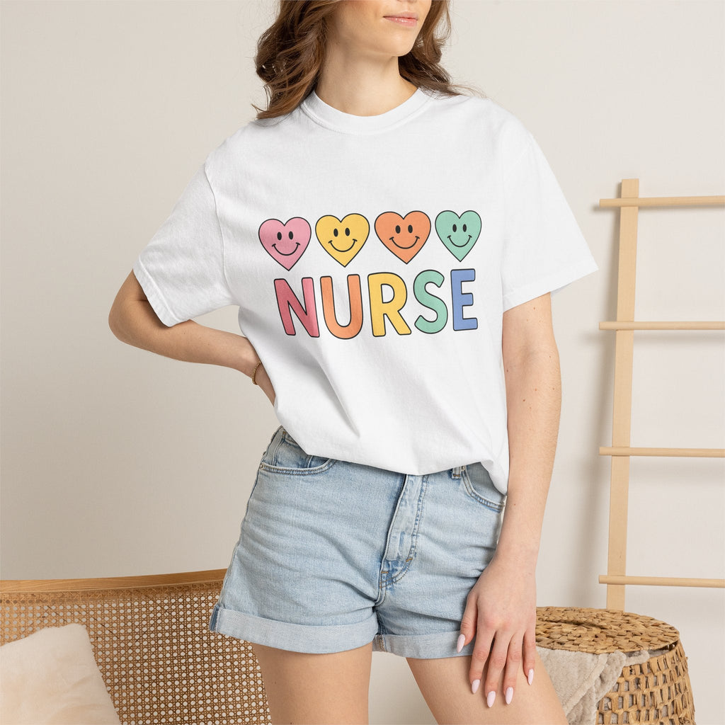 Smiley Heart Shirt Nurse Gratitude Unisex Gift Pastel Tee product image 6